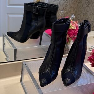 Navy Stiletto Booties New - Size 11